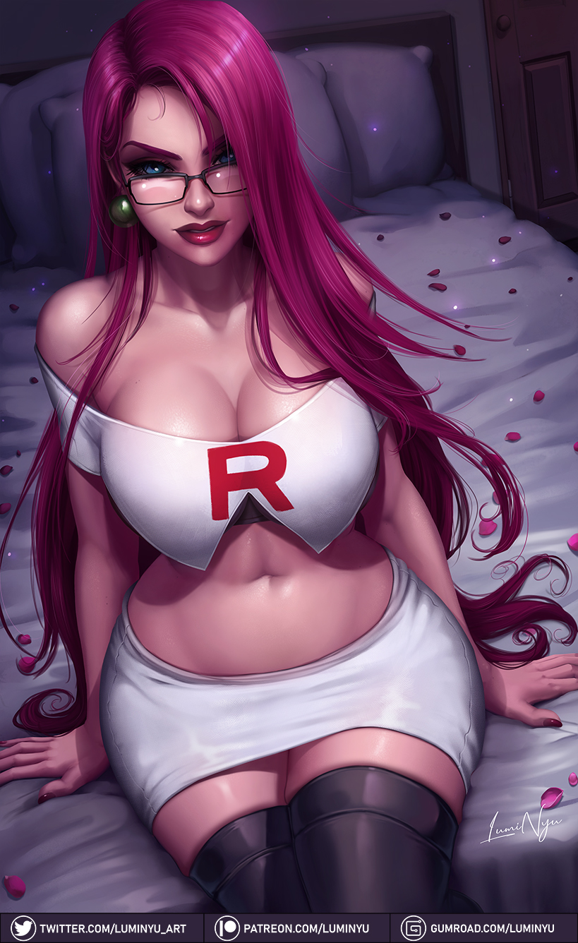 ./2019-10-14 - 2023-12-03 - ART DOWNLOAD - Jessie from Team Rocket - Mature and voluptuous sitting on bed with a welcoming expression - LOVE-STARVED DAME.jpg